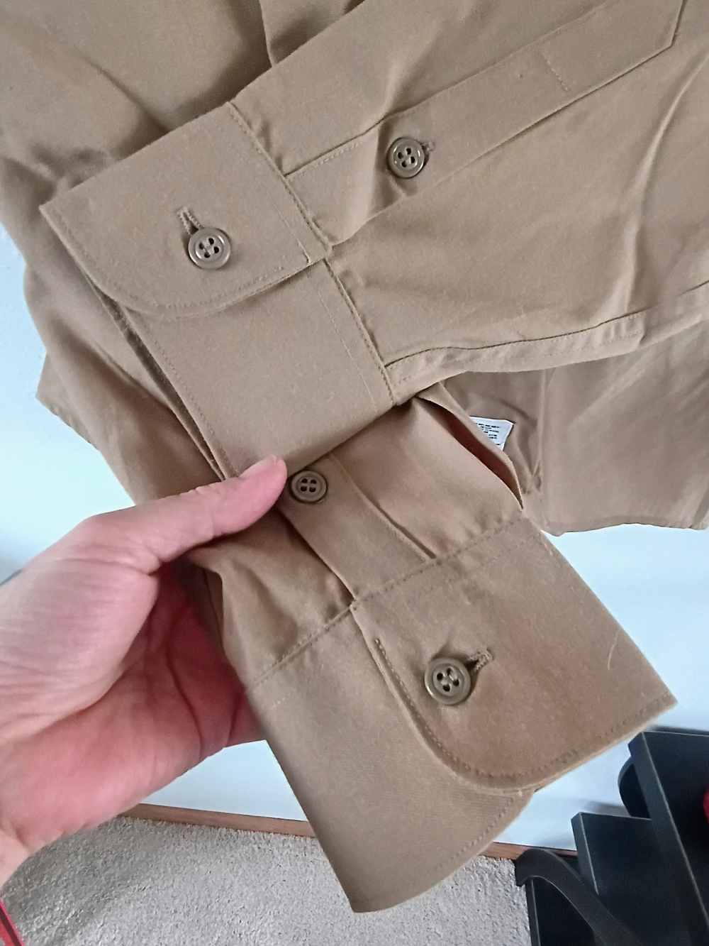 Men's Military-Style Khaki Shirt Jacket - Picture 5 of 9